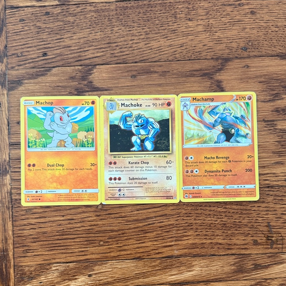 Machop Evolution Set - Yellow/Orange Trading Cards